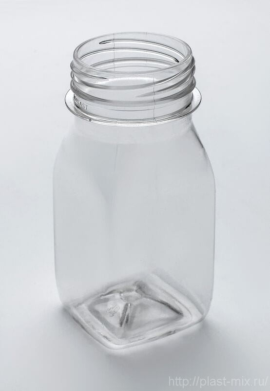 Бутылка ПЭТ 0,1л Д=38мм квадратная прозр. (х600) Россия  Бутылка ПЭТ 0,1л Д=38мм квадратная прозр. (х600)