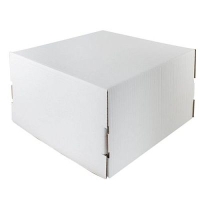 Крышка для коробки под торт 300х300х300мм для от 1 до 4 кг, D=15-30 см цвет Белый/Бурый (х1/25)
